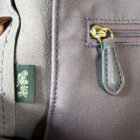 Coach Large Pebbled Leather Colorblock Derby Tote Bag Teal Navy F11833 READ - Picture 8 of 16